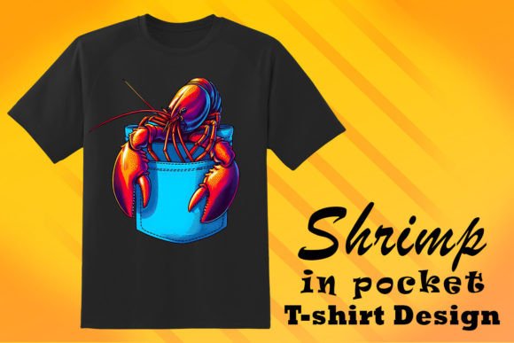 Pocket Shrimp Lover Graphic T-Shirt: A Quirky Design for Bold Brands