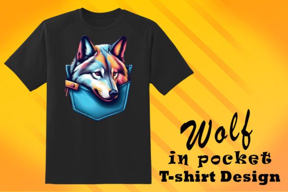 Pocket Wolf Lover: A Graphic T-Shirt Design for Modern Creators