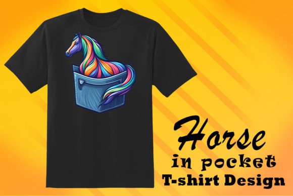 Unbridled Charm: The Pocket Horse Lover Graphic T-Shirt Design